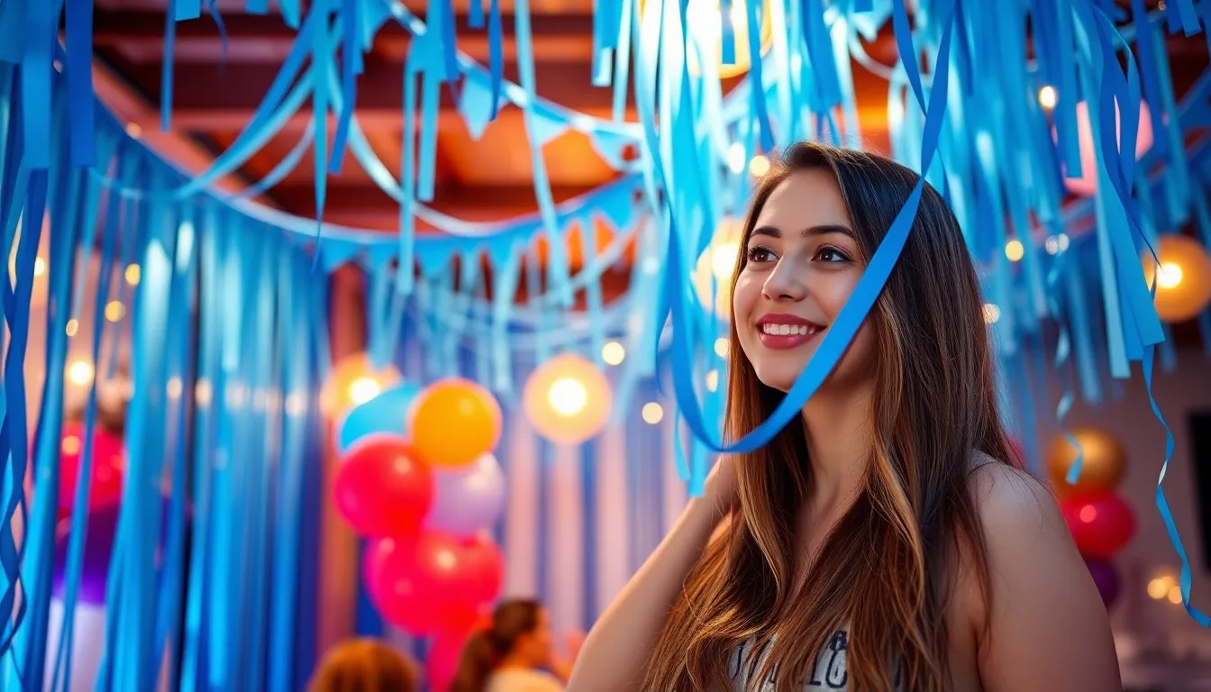 blue streamers